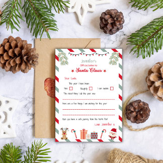 Persoonlijke officiële brief aan Kerstman Noordpoo Kaart