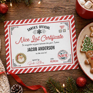 Persoonlijke Officiële Kerstman Nice List Certific