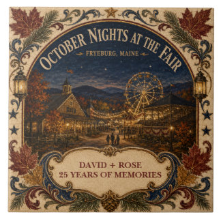 Persoonlijke Oktober Nacht Fryeburg Fair Maine Tegeltje