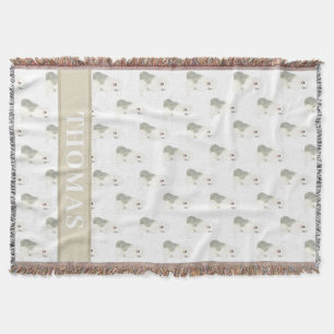 Persoonlijke Old English Sheepdog  Deken