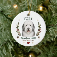 Persoonlijke Old English Sheepdog Hond Kerstmis