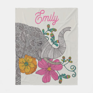 Persoonlijke olifant naam kinderkamer poster fleece deken