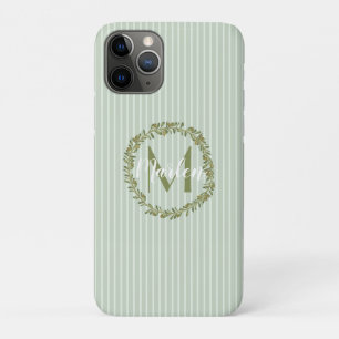 Persoonlijke olijfkrans monogram iPhone 11 pro hoesje