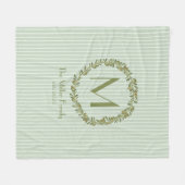 Persoonlijke olijfkrans monogram  fleece deken (Voorkant (Horizontaal))