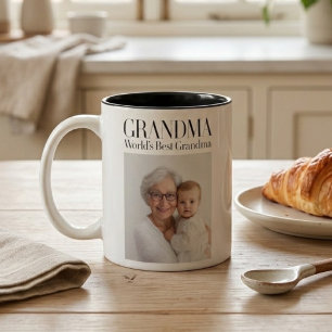 Persoonlijke Oma Foto Beste Oma van de Wereld Tweekleurige Koffiemok