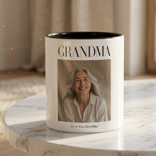 Persoonlijke oma-fotomok Liefde voor oma Tweekleurige Koffiemok