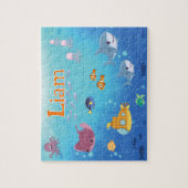 Persoonlijke Onder De Zee Kindernaam Puzzel  (Verticaal)