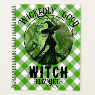 Persoonlijke Ondeugend Goede Heks Groen Gingham Planner