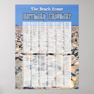 Persoonlijke oneindige strand verjaardagskalender poster