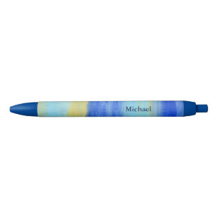 Persoonlijke Ontspannende Strand Aqua Abstracte Ku Blauwe Inkt Pen