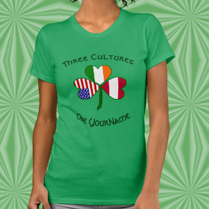 Persoonlijke Oostenrijk Ierland USA Shamrock Dames T-shirt