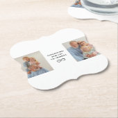 Persoonlijke op maat gemaakte foto- en tekstpapier kartonnen onderzetters (Gekanteld)