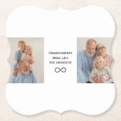 Persoonlijke op maat gemaakte foto- en tekstpapier kartonnen onderzetters (Voorkant)