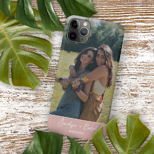 Persoonlijke op maat gemaakte foto van beste vrien iPhone 15 mini hoesje