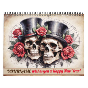 Persoonlijke op maat gemaakte gotische horror 2026 kalender