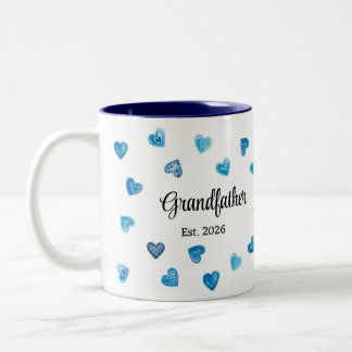 Persoonlijke Opa Blauwe Kleurrijke Hart Cadeau Tweekleurige Koffiemok