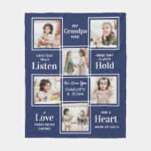 Persoonlijke opa foto collage fleece Blanket (Voorkant)
