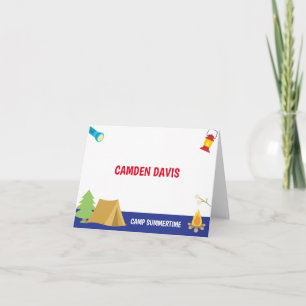 Persoonlijke opgevouwen briefkaarten voor zomerkam