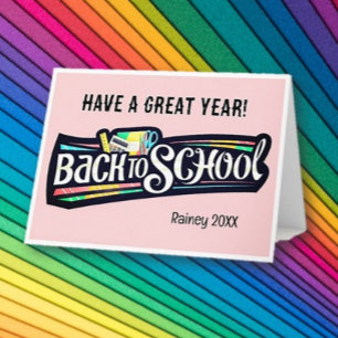 Persoonlijke opgevouwen 'Terug naar school'-wenska Kaart