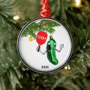 Persoonlijke ophaalbare Pickleball Metalen Ornament