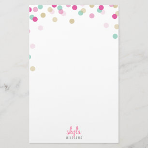 PERSOONLIJKE OPMERKING schattige heldere confetti Briefpapier