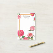 Persoonlijke opmerking van het bureau roze meisje  post-it® notes (Op bureau)