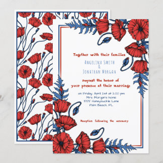 Persoonlijke oppy Floral Wedding Kaart