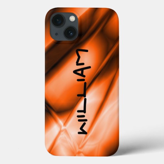 Persoonlijke oranje gekleurde iPhone stevige hoes (Achterkant)