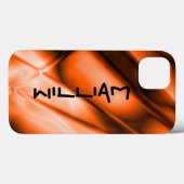 Persoonlijke oranje gekleurde iPhone stevige hoes (Achterkant (horizontaal))