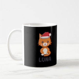 Persoonlijke oranje kat kerst mok