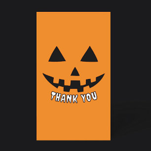 Persoonlijke Oranje Pompoen Halloween Bedankkaart