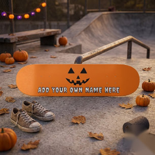 Persoonlijke Oranje Pompoen Halloween Je Naam Skateboard