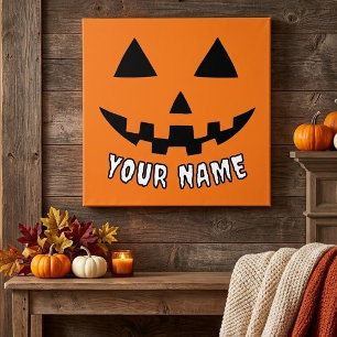 Persoonlijke Oranje Pompoen Halloween Uw Naam Foto Afdruk
