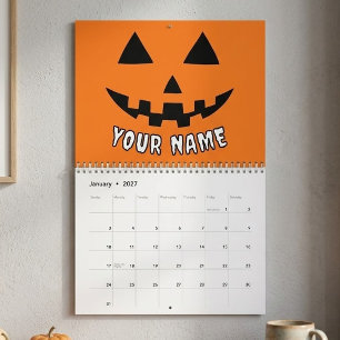 Persoonlijke Oranje Pompoen Halloween Uw Naam Kalender