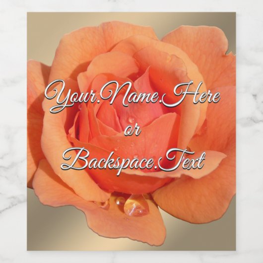 Persoonlijke oranje roos fleslabels wijn etiket (Enkel label)