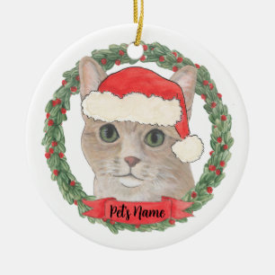 Persoonlijke oranje tabby kat keramisch ornament