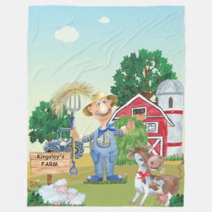 Persoonlijke oude MacDonald's Boerderij Fleece Bla Deken
