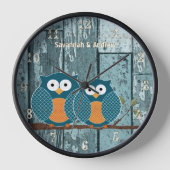 Persoonlijke oude Rustic Aqua Wood Love Bird Owner (Voorkant)