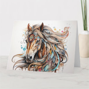 Persoonlijke paard wenskaart kaart