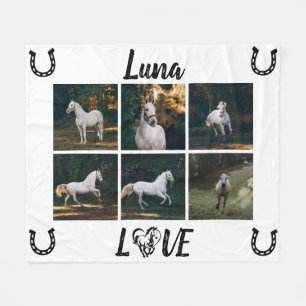 Persoonlijke paardenfoto Equestrian Fleece Deken