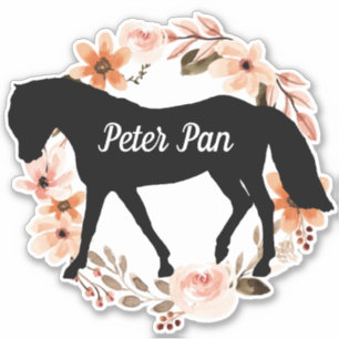 Persoonlijke paardennaam Horse silhouette Sticker