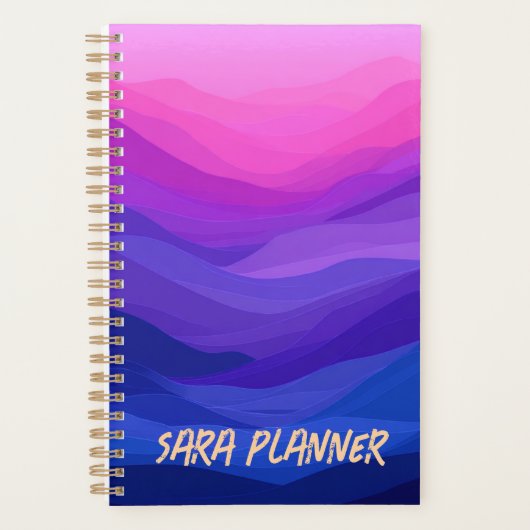 Persoonlijke Paarse Abstracte Planner | Aangepaste (Voorkant)