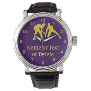 Persoonlijke Paarse en Gold Wrestling Watch Horloge