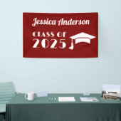 Persoonlijke paarse en witte afstuderen spandoek (Beurs)