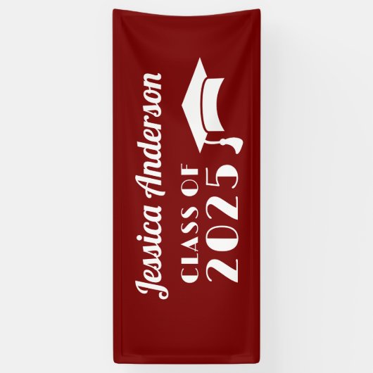 Persoonlijke paarse en witte afstuderen spandoek (Verticaal)