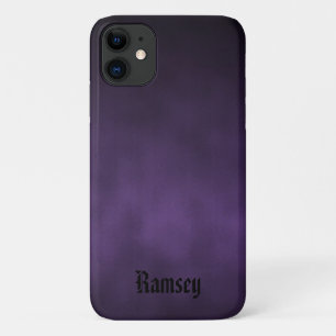 Persoonlijke paarse en zwarte gothkunst iPhone 11 hoesje
