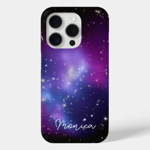 Persoonlijke Paarse Galaxy Hemel Foto iPhone 15 Pro Case