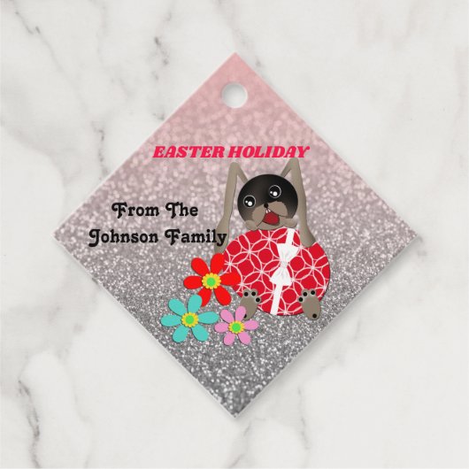 Persoonlijke paasbunny bedankjes labels (Voorkant)