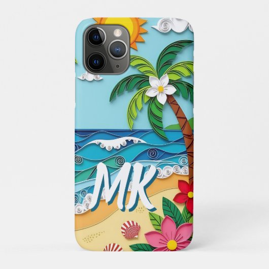 Persoonlijke palmbomen op het strand Case-Mate iPhone case (Achterkant)