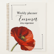 Persoonlijke Papaver Weekplanner Esthetische Bloem